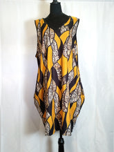 Load image into Gallery viewer, V Neck Sleeveless Black and Yellow Dress
