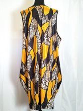 Load image into Gallery viewer, V Neck Sleeveless Black and Yellow Dress